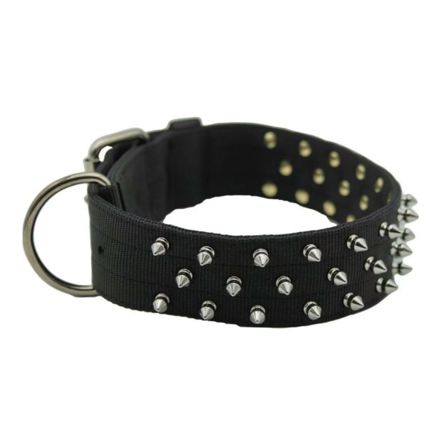 Omni Pet Bravo Nylon Spiked Dog Collar Black 21in.