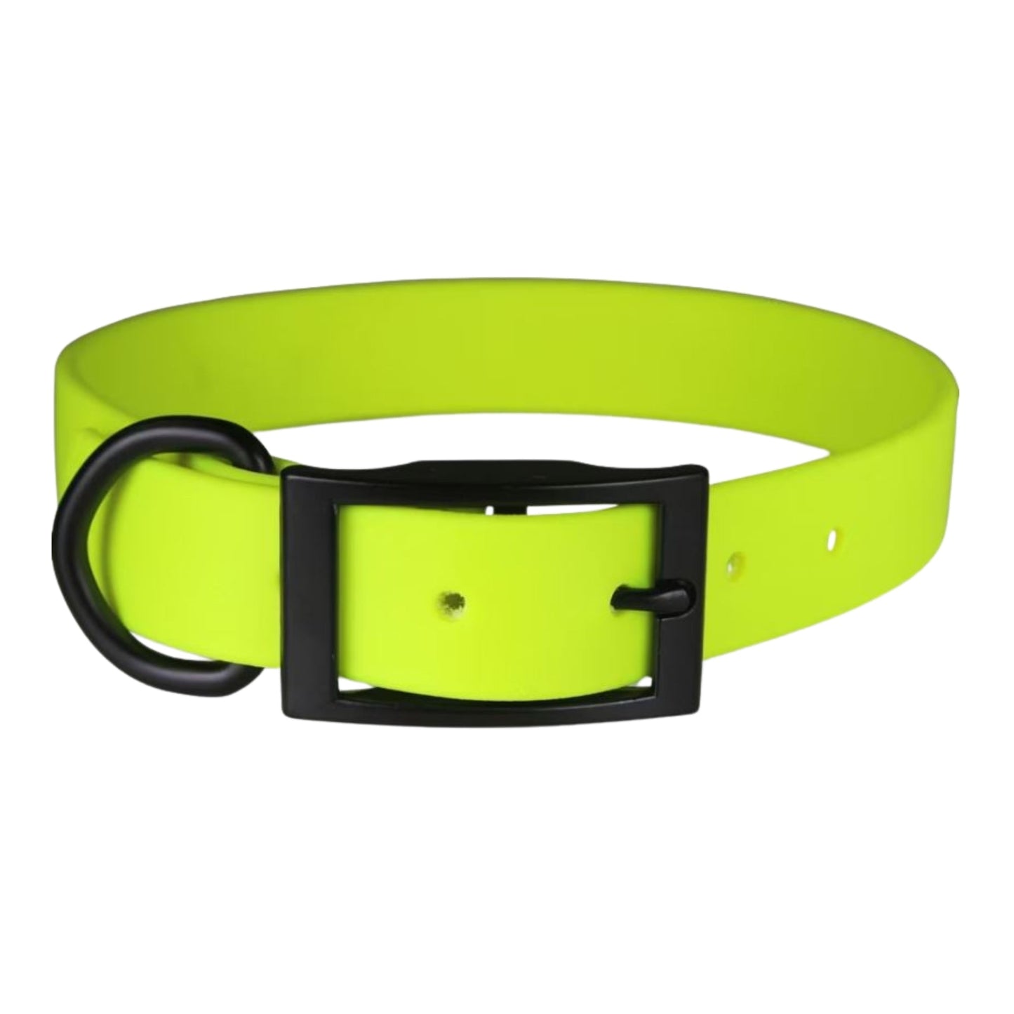 Omni Pet Zeta Biothane Dog Collar with Blk Hardware Neon Yellow 1 x 22in.