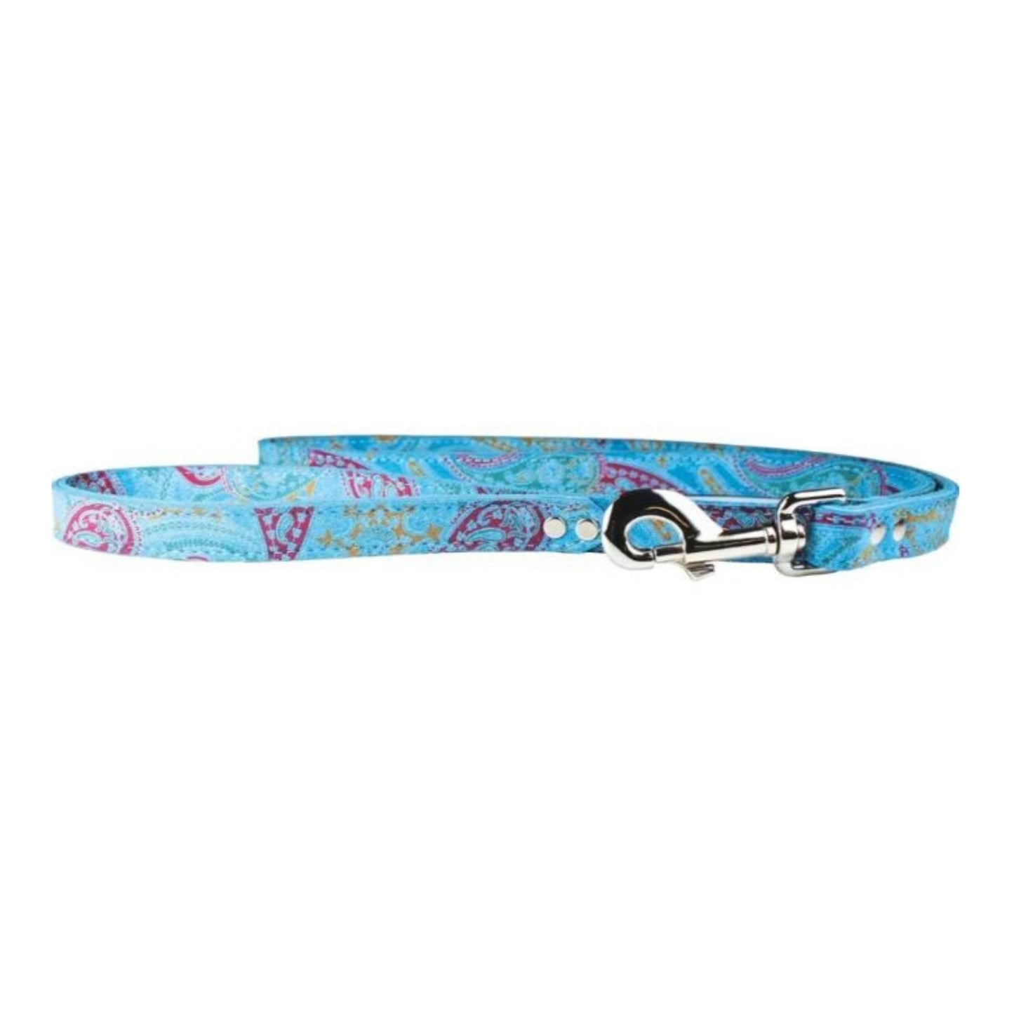 Omni Pet Leather Paisley Dog Leash Turquoise 1/2in. x 4ft.