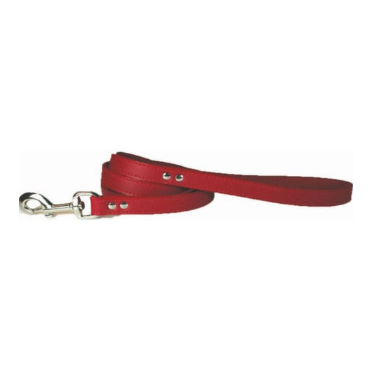 Omni Pet Leather Dog Leash Red 3/4in. x 4ft.