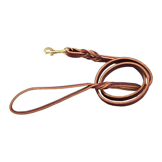 Omni Pet Omnipet Latigo Twist Leather Lead Burgundy 3/8in. x 4ft.