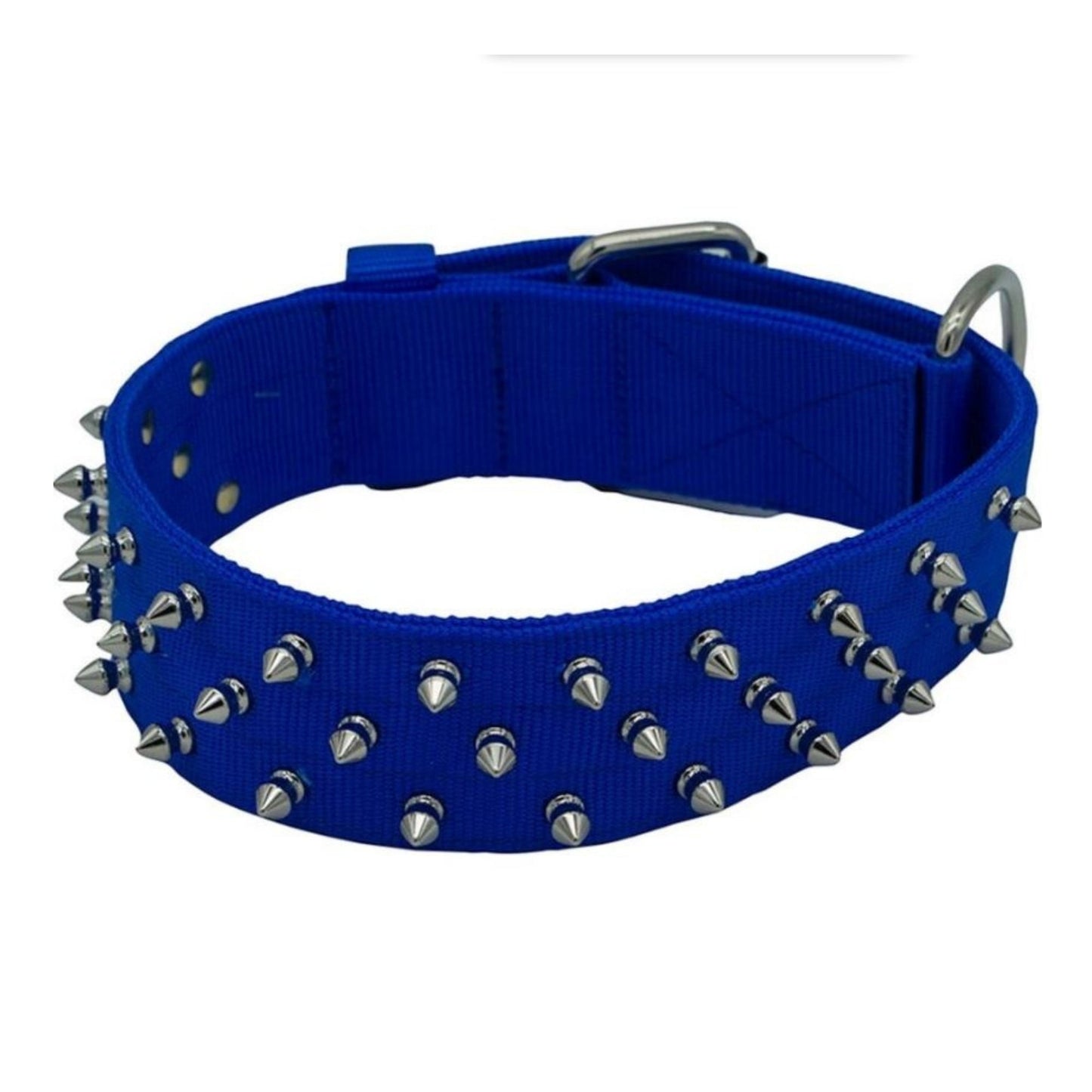 Omni Pet Bravo Nylon Spiked Dog Collar Blue 21in.