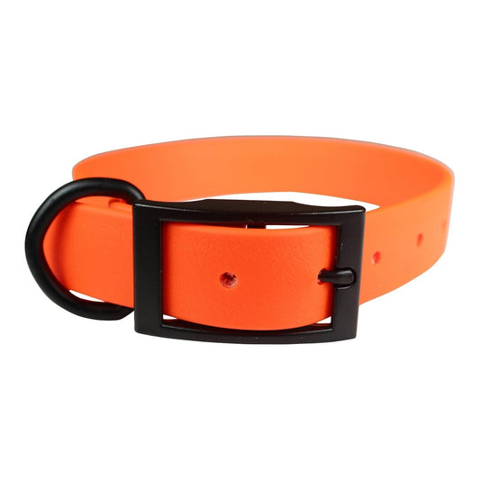 Omni Pet Zeta Biothane Dog Collar with Blk Hardware Orange 3/4 x 16in.