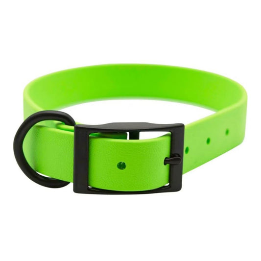 Omni Pet Zeta Biothane Dog Collar with Blk Hardware Lime Green 3/4 x 16in.