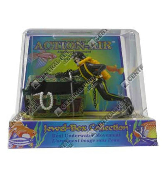 Penn-Plax Treasure Diver Air Aquarium Ornament Multi-Color 1ea/4 in