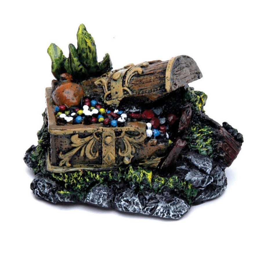 Penn-Plax Treasure Chest Aquarium Ornament Multi-Color 1ea/3 in, Mini