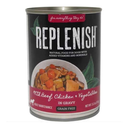 Replenish Grain Free Canned Dog Food Beef/Chicken/Veg 13.2oz. (Case of 12)