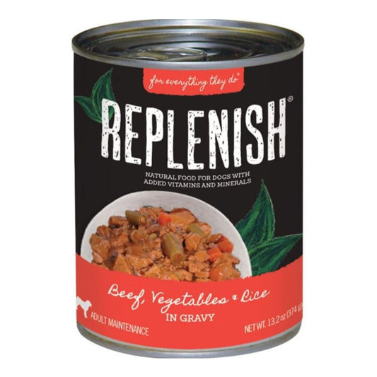 Replenish Canned Dog Food Beef/Vegetable/Rice 13.2oz. (Case of 12)