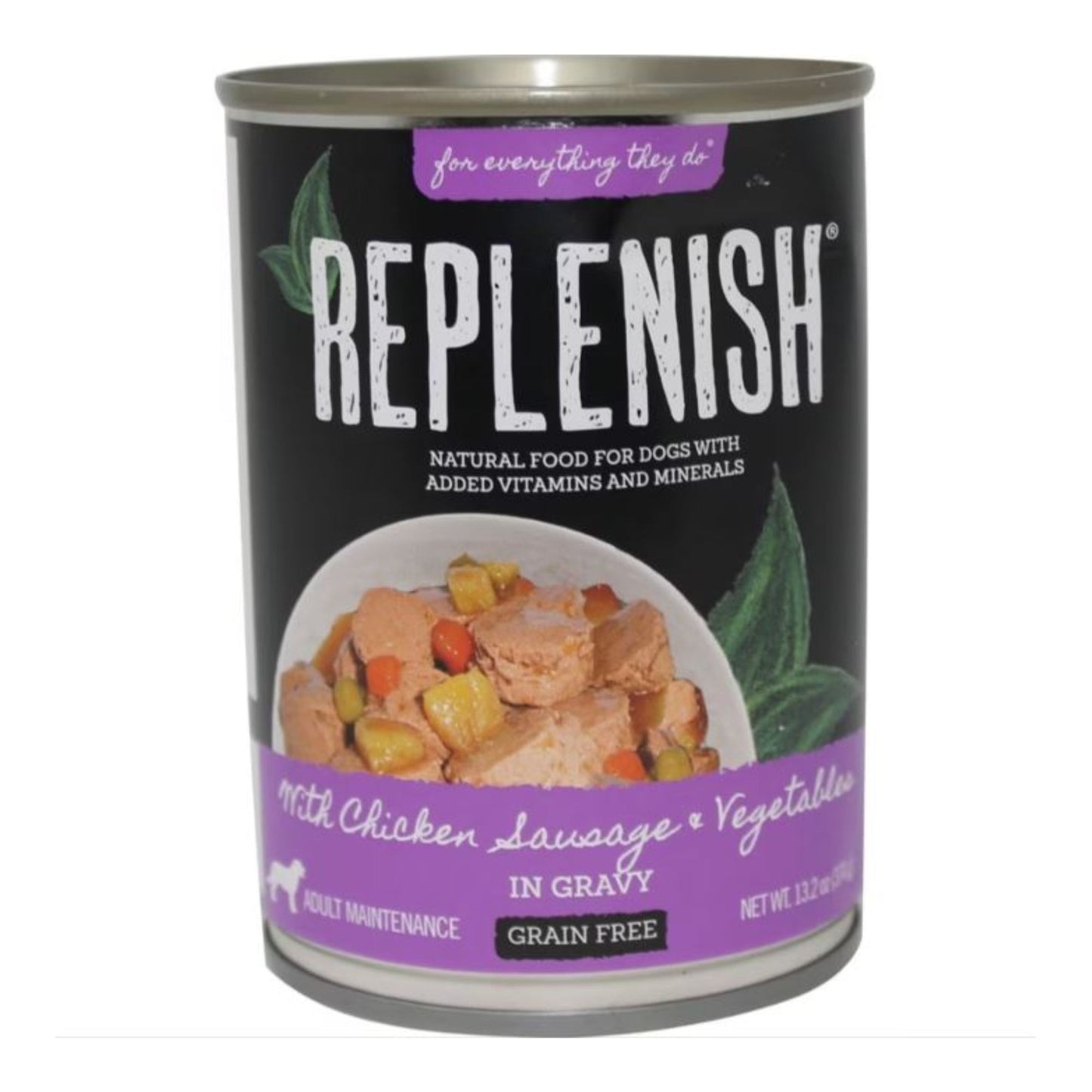 Replenish Grain Free Canned Dog Food Chicken/Sausage/Veg 13.2oz. (Case of 12)