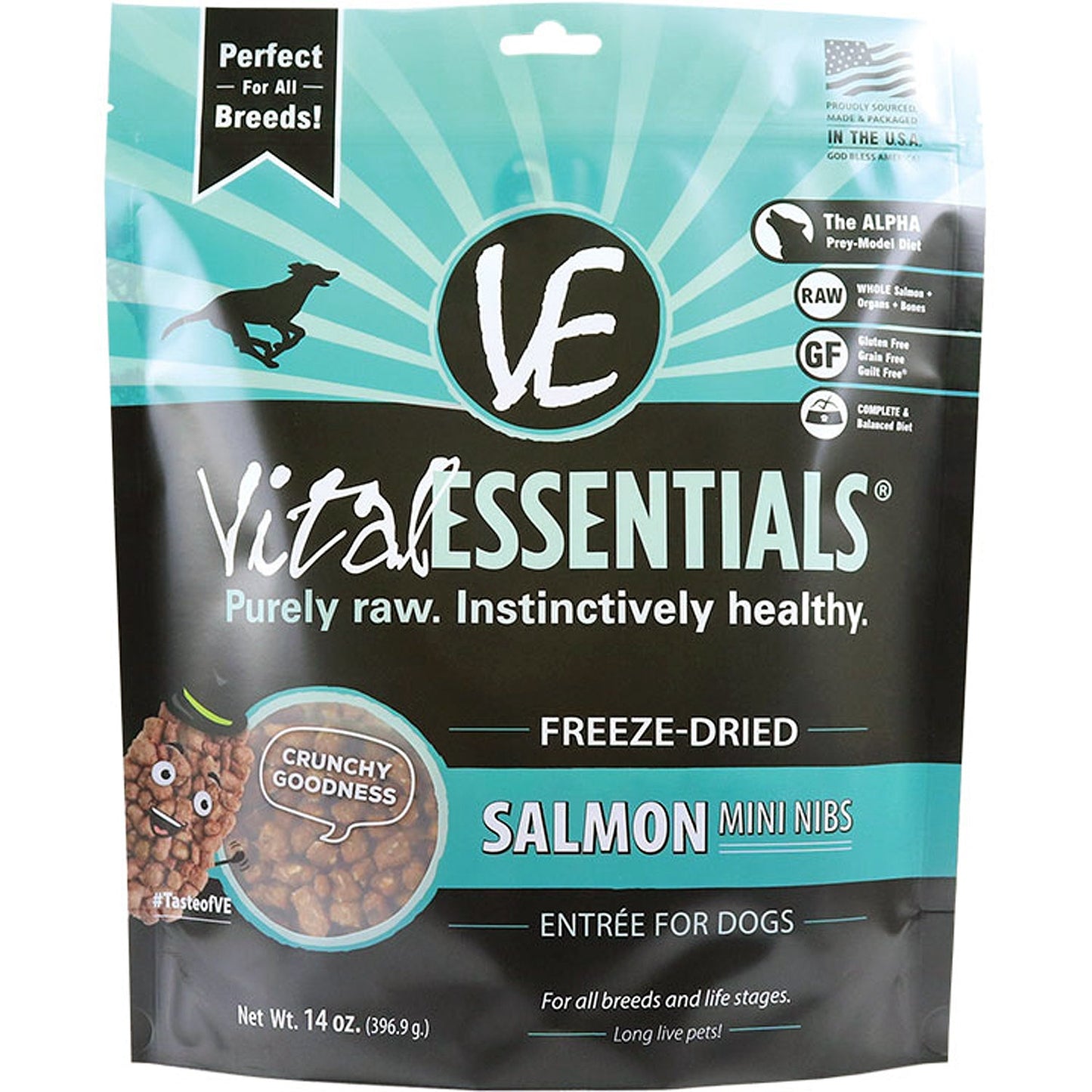 Vital Essentials Dog Freeze-Dried Mini Nibs Salmon 14oz.