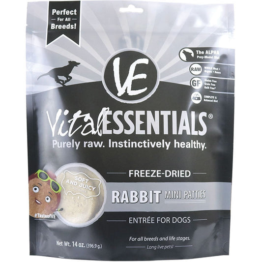 Vital Essentials Freeze Dried Rabbit Mini Patties 14 oz.