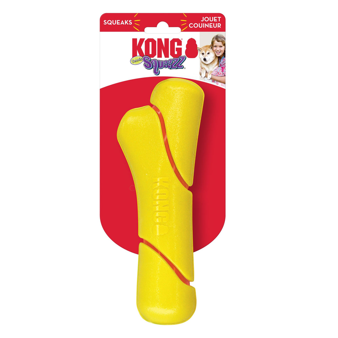 KONG Squeezz Tennis Stick Dog Toy Yellow 1ea/LG