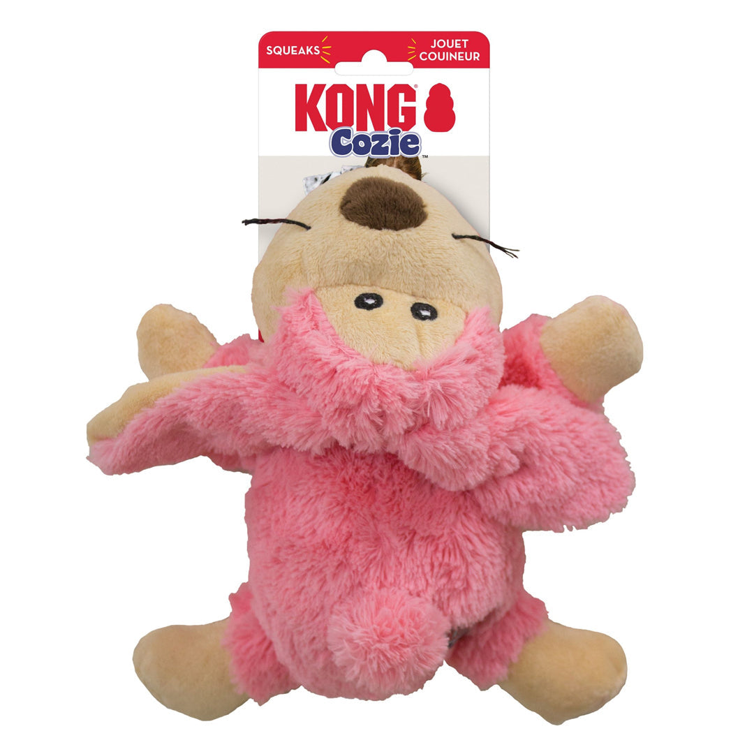 KONG Cozie Floppy Rabbit Plush Dog Toy Pink 1ea/MD