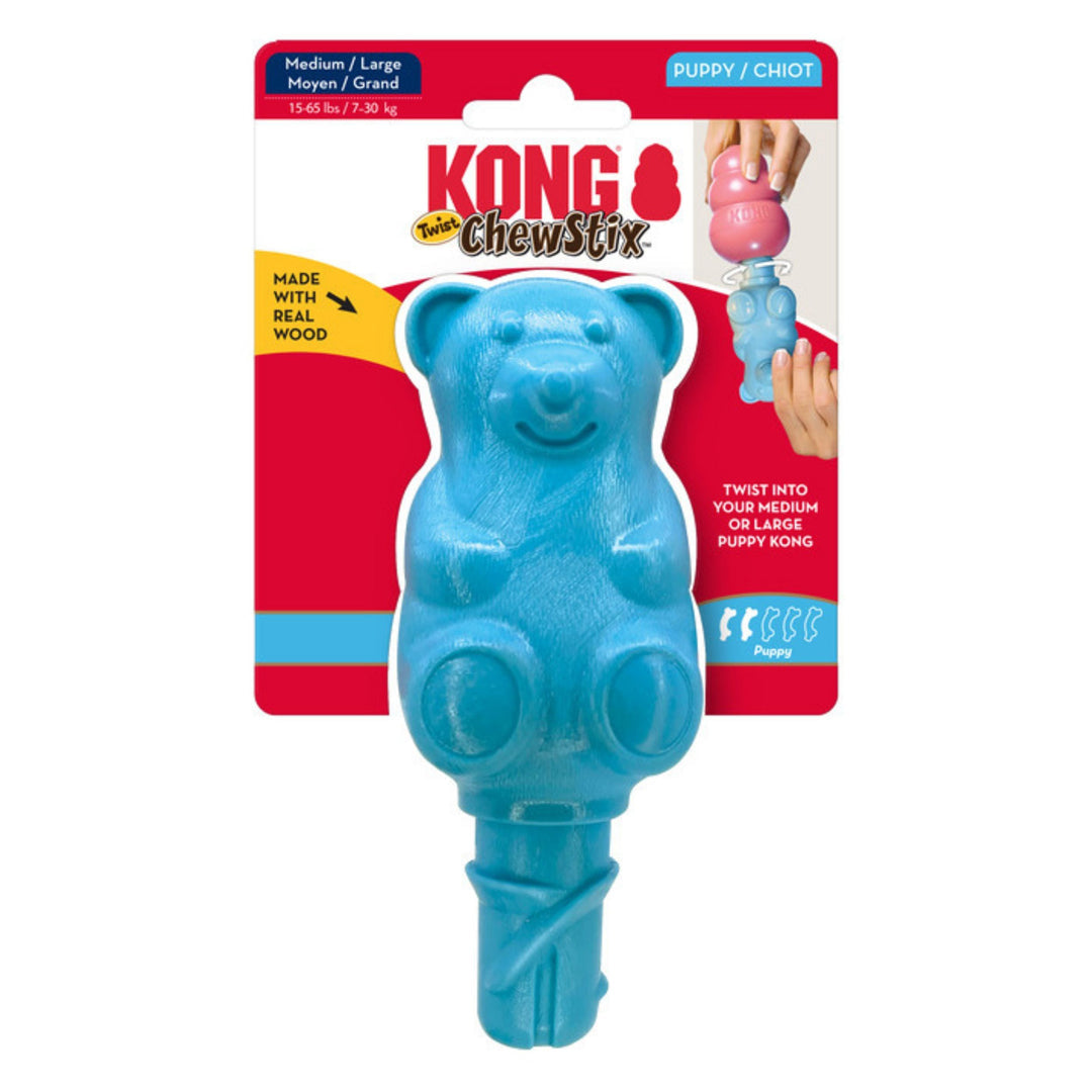 KONG ChewStix Puppy Twist Dog Toy Bear 1ea/LG