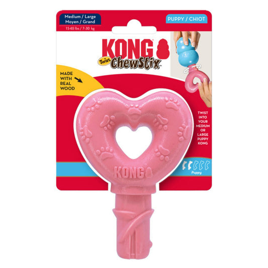 KONG ChewStix Puppy Twist Dog Toy Heart 1ea/LG