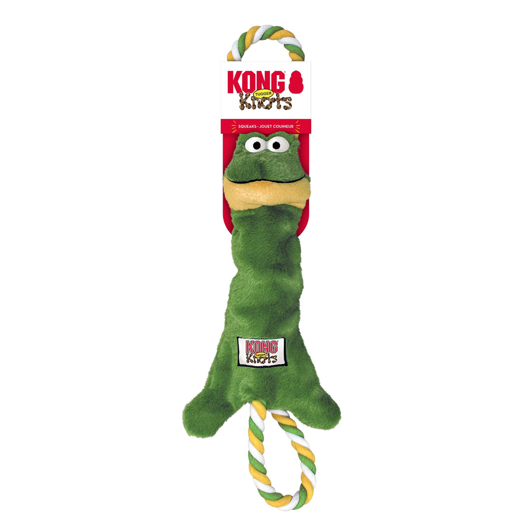 KONG Tugger Knots Frog Dog Toy Green 1ea/MD/LG