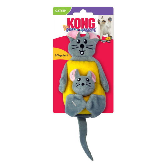 KONG Pull-A-Partz Cheezy Catnip Toy Grey 1ea/One Size