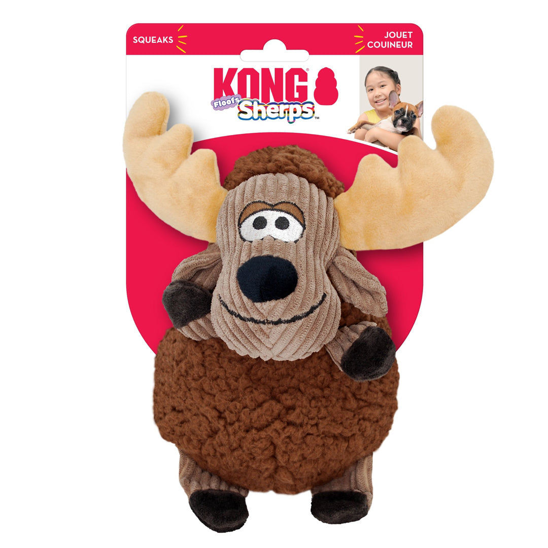 KONG Sherps Floofs Moose Plush SqueakDog Toy 1ea/MD