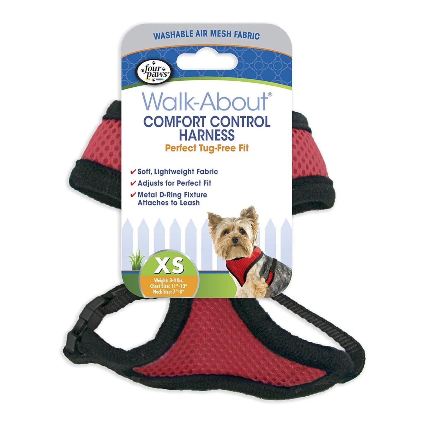 Four Paws Comfort Control Dog Harness Red 1ea/Extra SMall