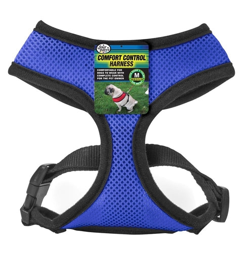 Four Paws Comfort Control Dog Harness Blue 1ea/Medium