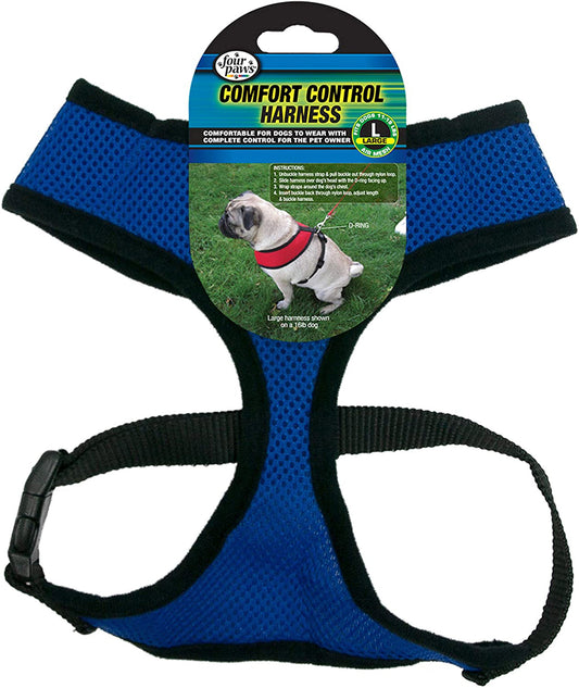 Four Paws Comfort Control Dog Harness Blue 1ea/Extra Large