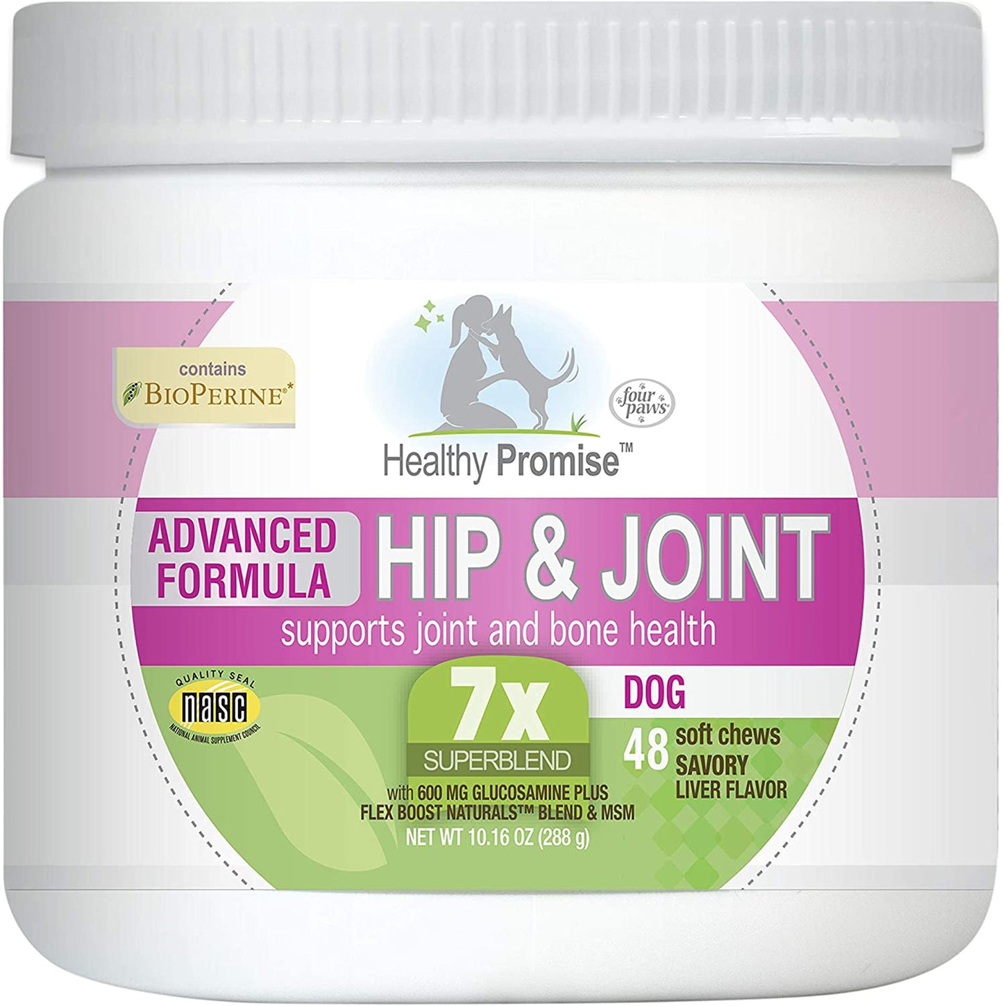 Four Paws Healthy Promise Advanced Formula Hip & Joint Supplement for Dogs Soft Chews Hip & Joint 1ea/48 ct