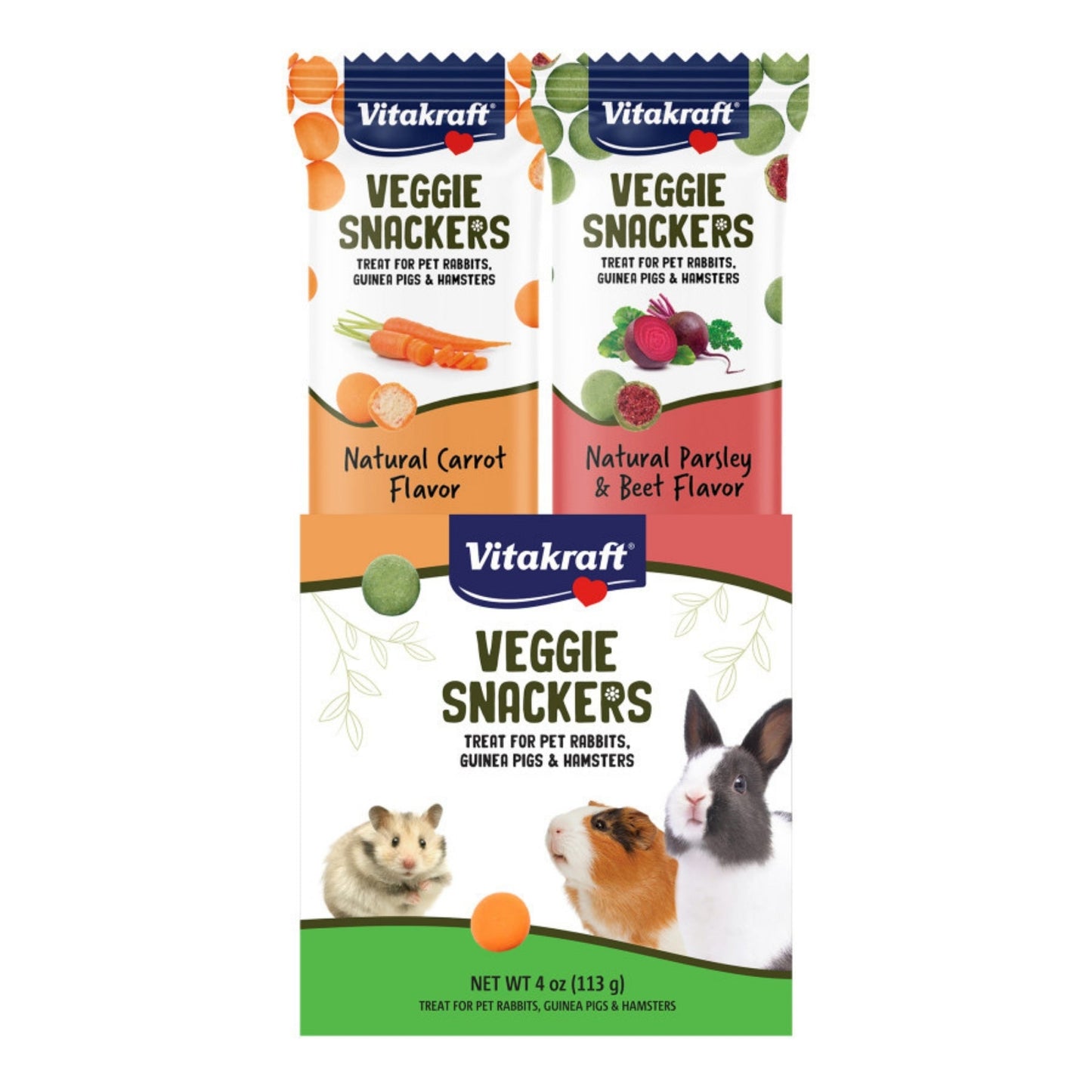 Vitakraft Veggie Snackers Carrot  Parsley Beet Small Animal Treat 1ea/4 oz