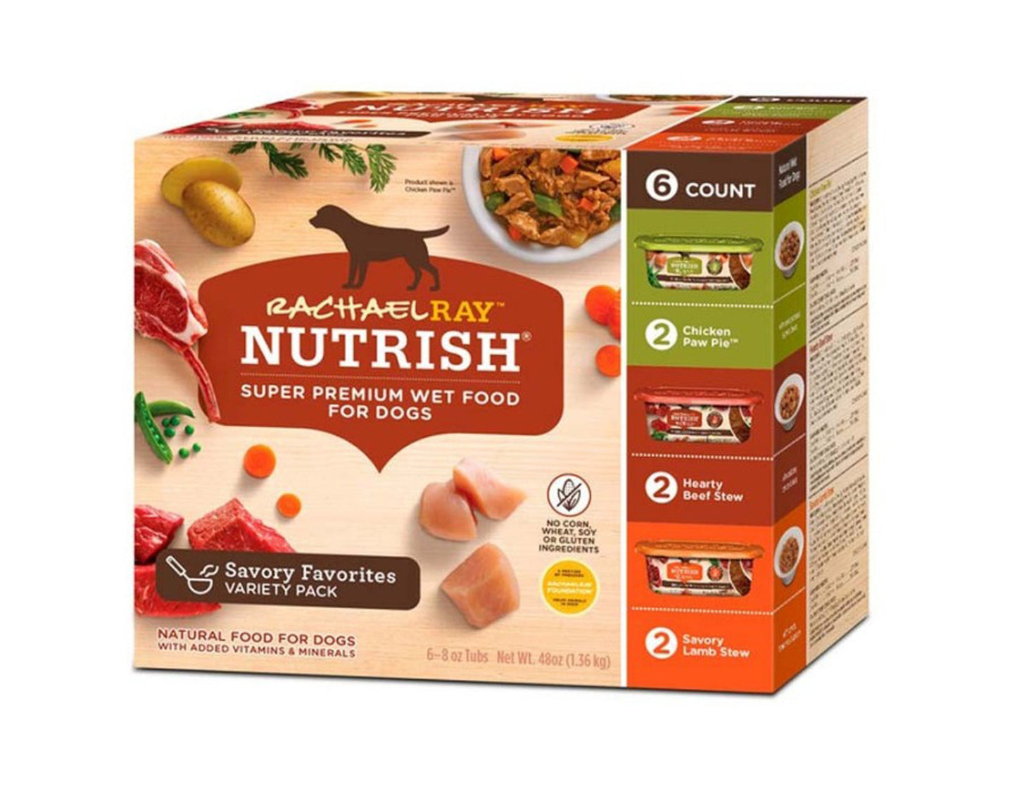 Rachael Ray NUTRISH Wet Dog Food Savory Favorites Variety Pack 2ea/6 oz