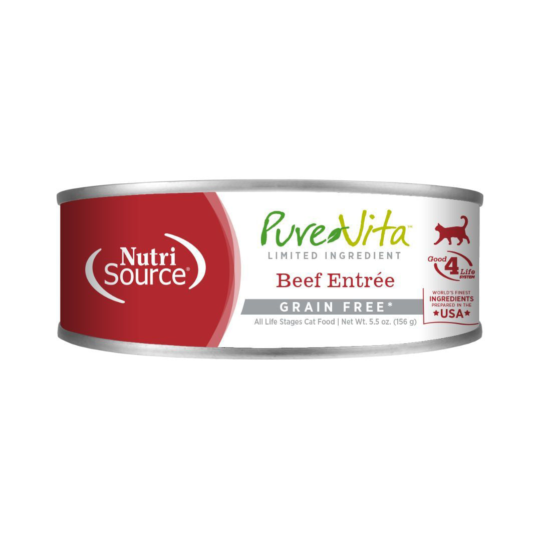 Pure Vita Cat Grain Free 96% Beef & Beef Liver 5oz.