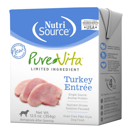 Pure Vita Dog Grain Free Turkey Entree 12.5oz. . (Case of 12)