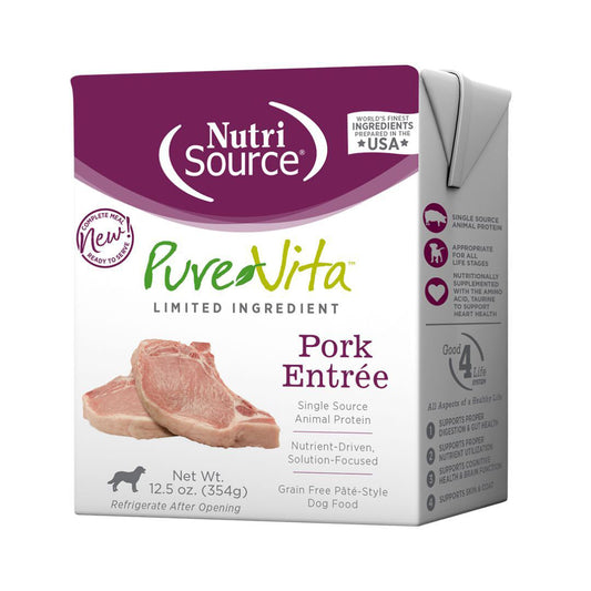 Pure Vita Dog Grain Free Pork Entree 12.5oz. (Case of 12)