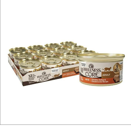 Wellness Cat Core Chicken Turkey Chicken Liver Pate 3oz. (Case of 12)