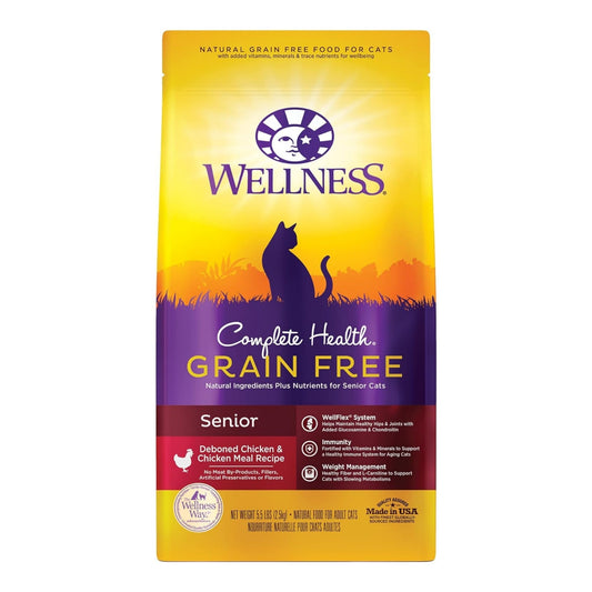 Wellness Cat Senior Grain-free Debone Chicken 5.5Lb Complete Health