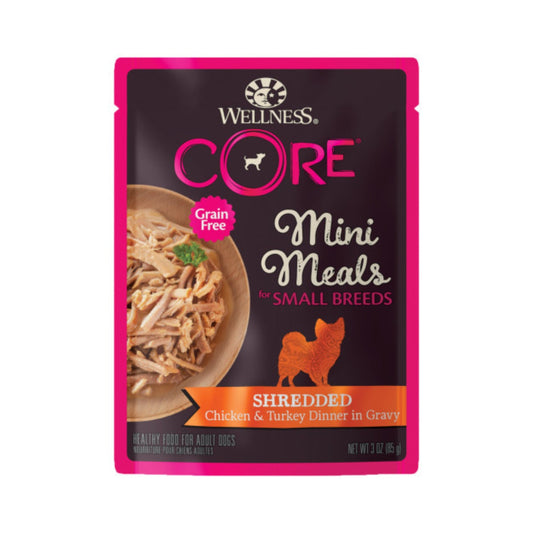 Wellness Core Small Breed Mini Meal Shredded Chicken Turkey Dinner 3oz. (Case of 12)