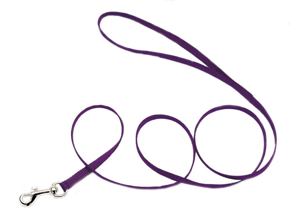 Coastal Single-Ply Nylon Dog Leash Purple 1ea/3/8 In X 4 ft