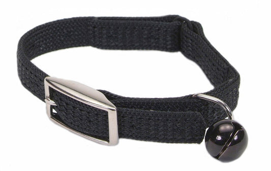 Coastal Sassy Snag-Proof Nylon Safety Cat Collar Black 3/8X8In