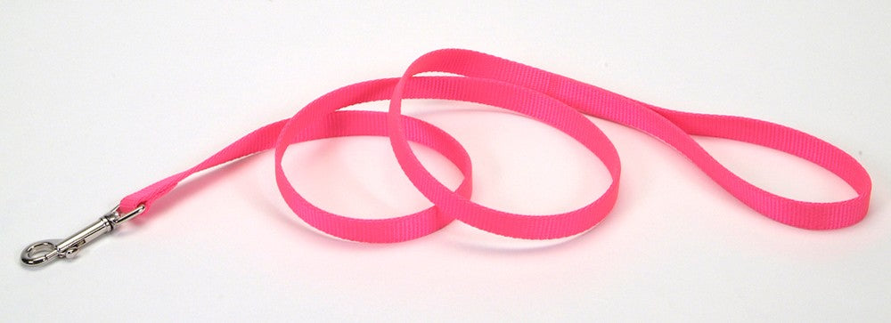 Coastal Single-Ply Nylon Dog Leash Neon Pink 1ea/1 In X 6 ft