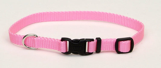 Coastal Adjustable Nylon Dog Collar with Plastic Buckle Bright Pink 1ea/3/8 In X 8-12 in