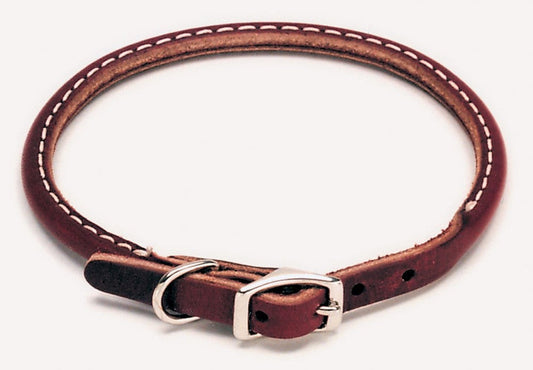 Circle T Latigo Leather Round Dog Collar Brown 1ea/3/8 In X 10 in