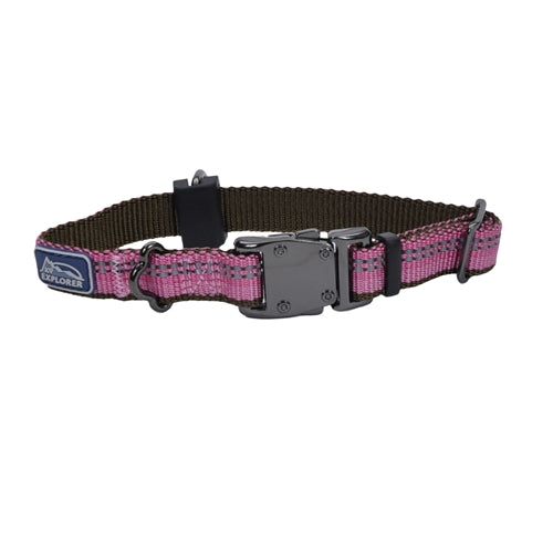 Coastal K9 Explorer 5/8 Inch Adj Collar Rosebud Pink (10-14 Inch)