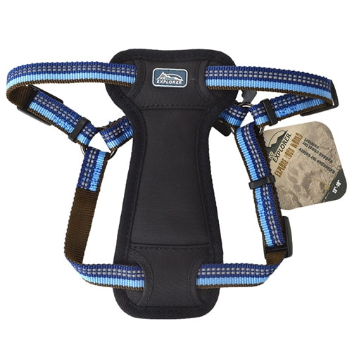 Coastal K9 Explorer 1 Inch Padded Harness Sapphire Blue (26-38 Inch)