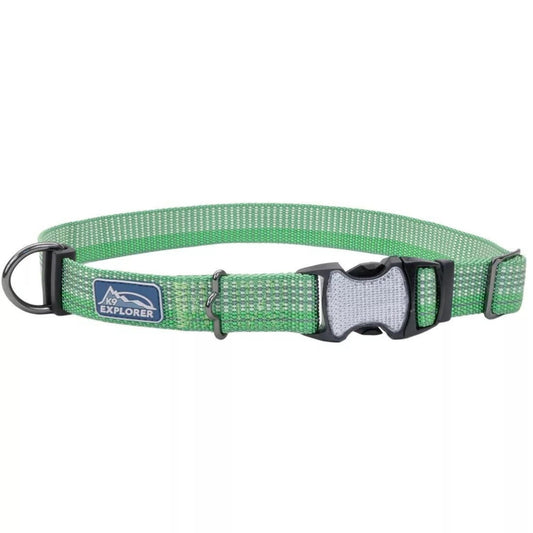 K9 Explorer Brights Reflective Adjustable Dog Collar Meadow Medium 1"x 12"-18"