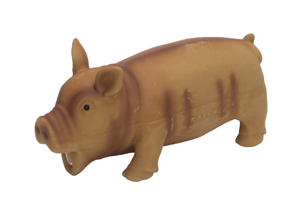 Coastal Rascals Latex Toy Pig Brown 7.25In