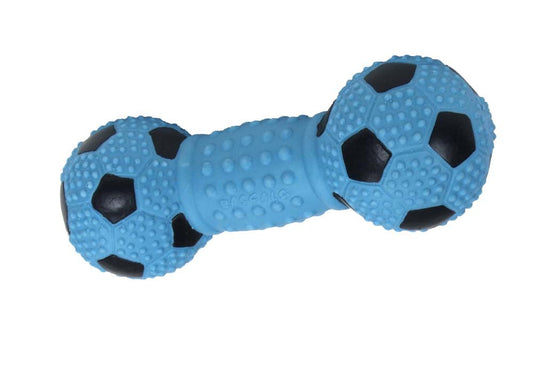 Rascals Latex Soccer Dumbbell Dog Toy Blue Lagoon 1ea/5.5 in