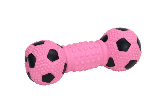 Rascals Latex Soccer Dumbbell Dog Toy Pink 1ea/5.5 in