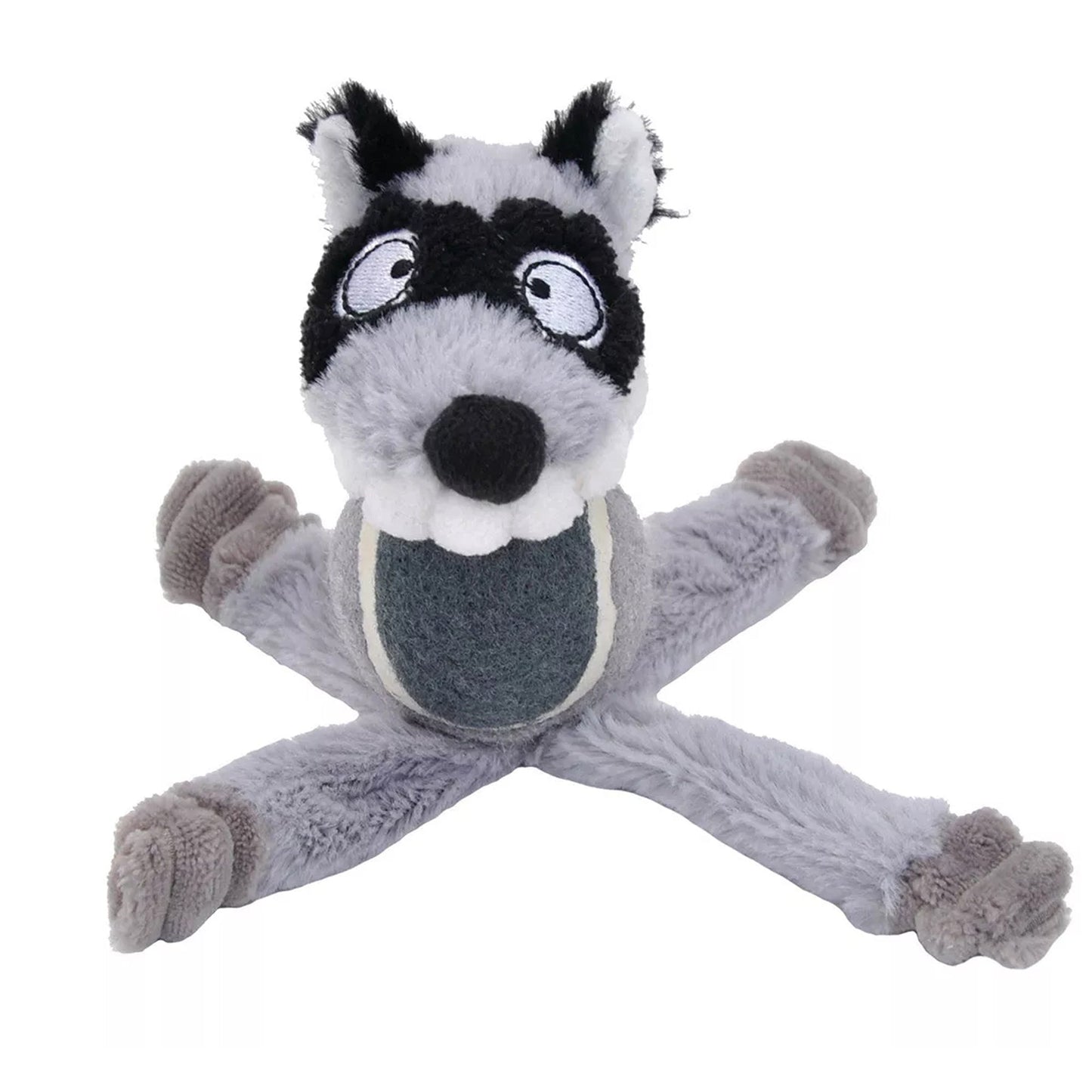 Coastal Pet Li'l Pals Tennis Ball Plush Dog Toys Racoon 6"