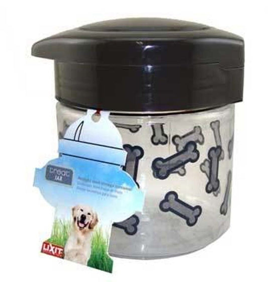 Lixit Dog Treat Jar Container Grey/Clear 1ea/MD