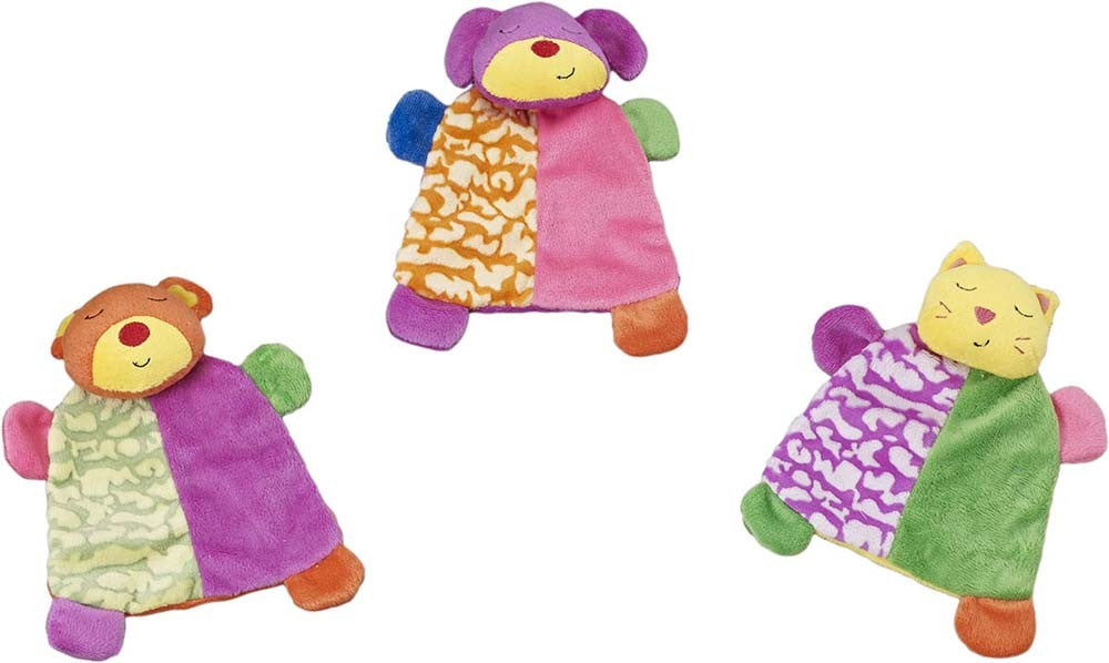 Spot Lil Spots Plush Dog Toy Blanket Assorted Multi-Color 1ea/7 in