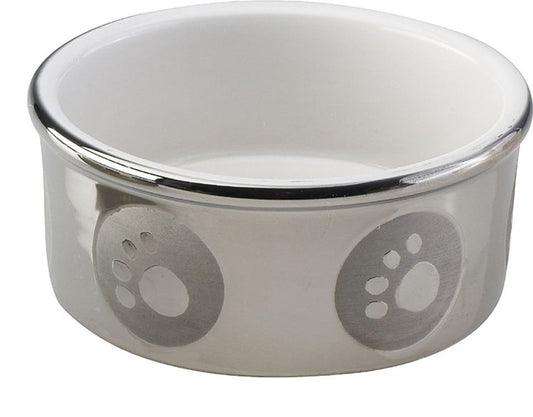 Spot Paw Print Dog Bowl Titanium 1ea/7 in