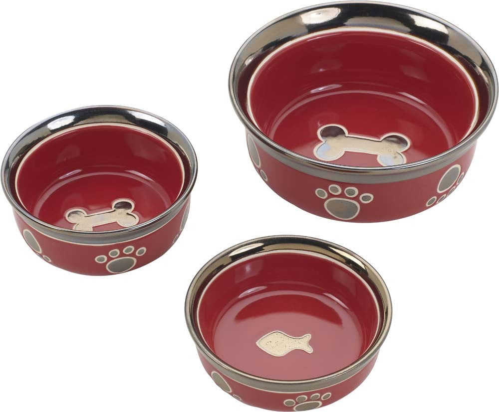 Spot Ritzy Copper Rim Dog Bowl Red 1ea/5 in